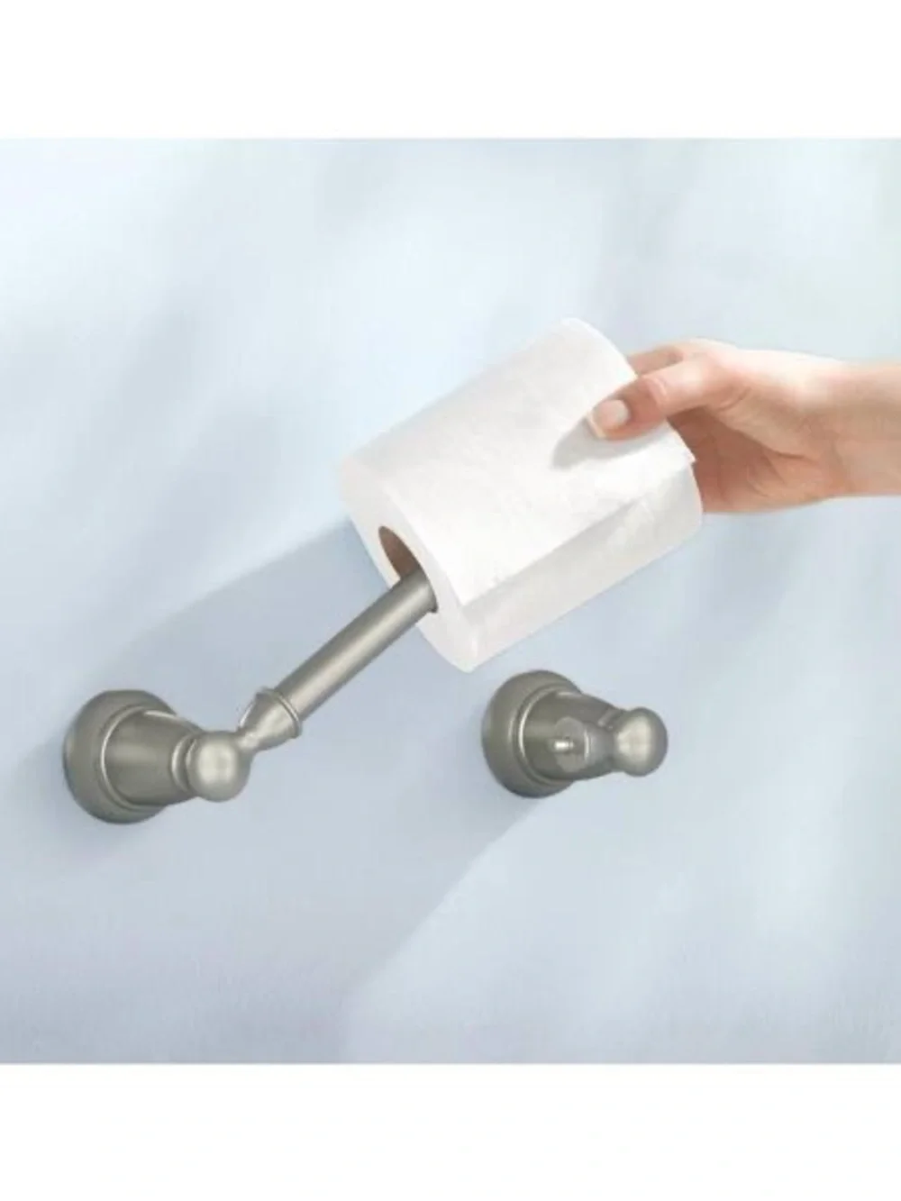 Brushed Nickel Toilet Paper Holder - Classic Home Bath Hardware